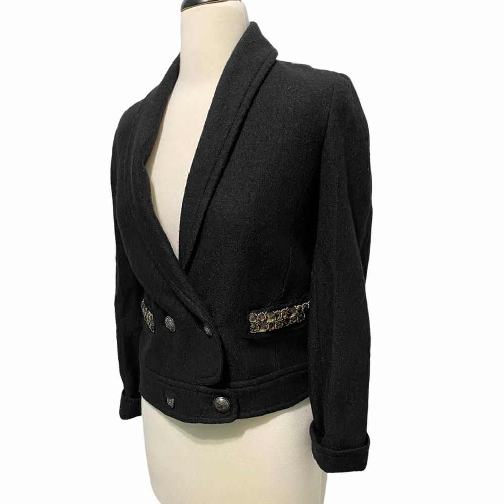Loft Wool Blazer Double Breasted Gemstones Black 2 - Picture 11 of 15